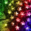 Cherry Blossom String Lights LED Battery Powered Fairy Garland Lighting Strings Crystal Flowers Waterproof Christmas Home Decor