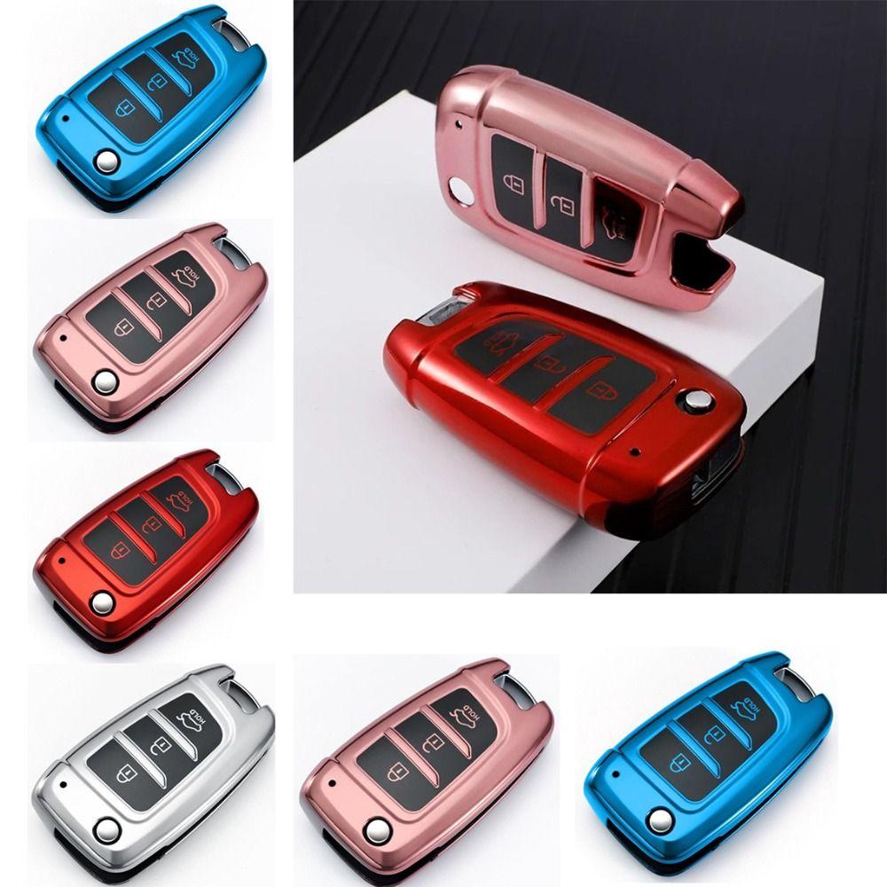 Soft TPU Car Folding Key Case for Hyundai/Tucson/Kona/Azera/Solaris 2/Elantra I30 I35 I40