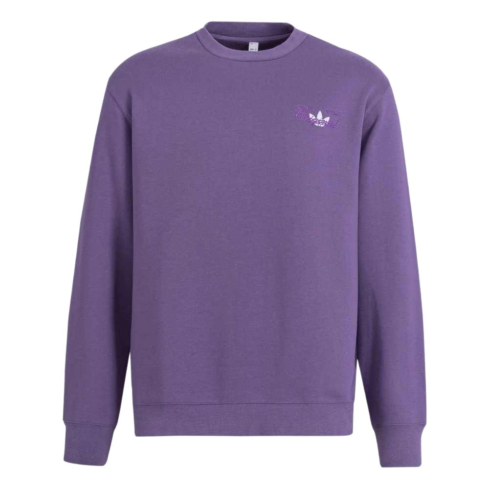 Adidas Originals Trefoil Solid Logo Print Crew Neck Sweatshirt Men Tops Purple IM1206