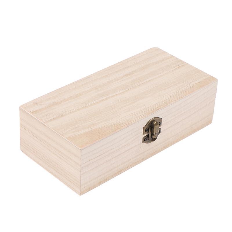 Retro Jewelry Box Desktop Natural Wood Clamshell Storage Decoration Wooden