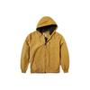 Solid Color Logo Embossed Canvas Zip-Up Hooded Jacket Men Jackets Khaki A22UU-P47