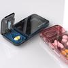 Multi-use Pill Box Independent Compartments PC Sharp Cutter Dustproof Tablet Box for Home