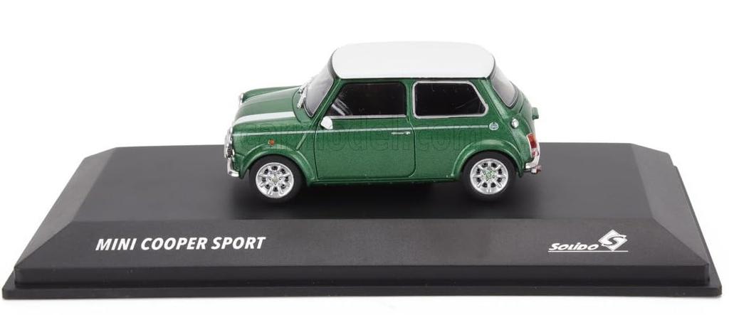 Solido Mini Cooper Sport 1994 Green with White Stripes 1/43