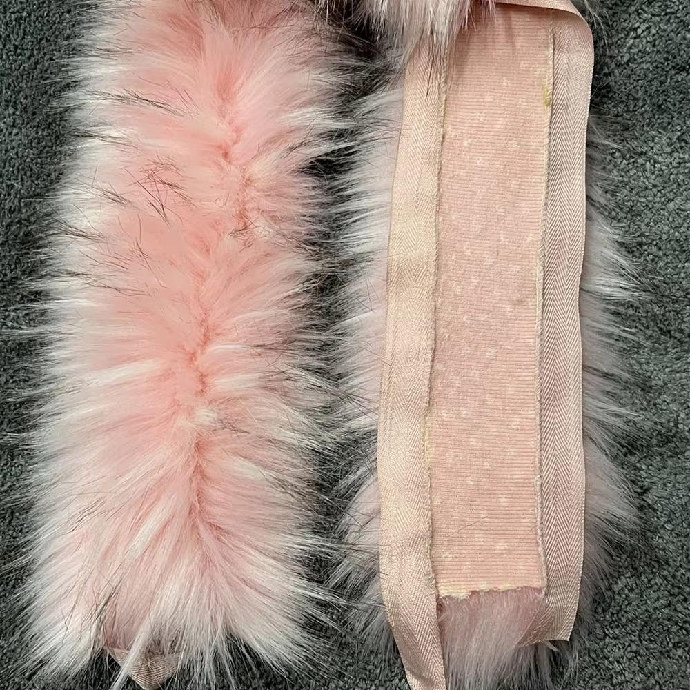 1M Fluffy Trim Imitation Raccoon Artificial Fur Stripe Decoration New Big Fur Collar