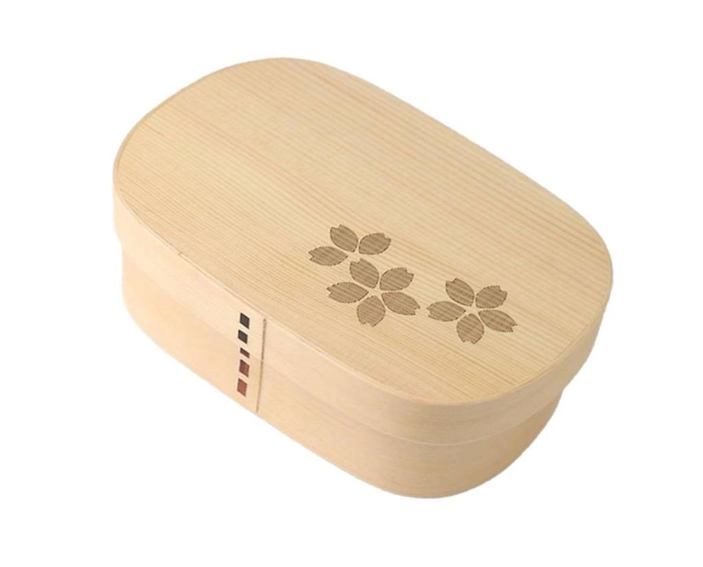 Humidity Control Function Wooden Bento Box X X 6cm 700ml Natural White Current Model J-kitchens 18.3cm 12.5cm