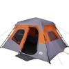 VidaXL Camping Tent 6 Personnes, Shade Tent with Carry Bag, Portable Awning with Sidewalls, Grey and 94297