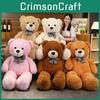 Bear Teddy Oversized Plush Toy With Checkered Bow Decoration For Kids Gift