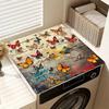 50*60CM Vintage Checkered Printed Washing Machine Dust Cover Pad, Quick-Dry Absorbent Protective Top Mat For Washer And Dryer