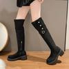 Thick Soled Knee High Boots 2024 Autumn and Winter New Versatile Warm and Plush Casual Women's Boots for Two Wear Zapatos Mujer