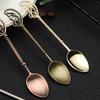 Coffee Spoon Pointed Head Long Handle Retro Carving Food Grade Multi-use Tableware Zinc Alloy Dining Mixing Stirring Dessert Teaspoon Kitchen Tool