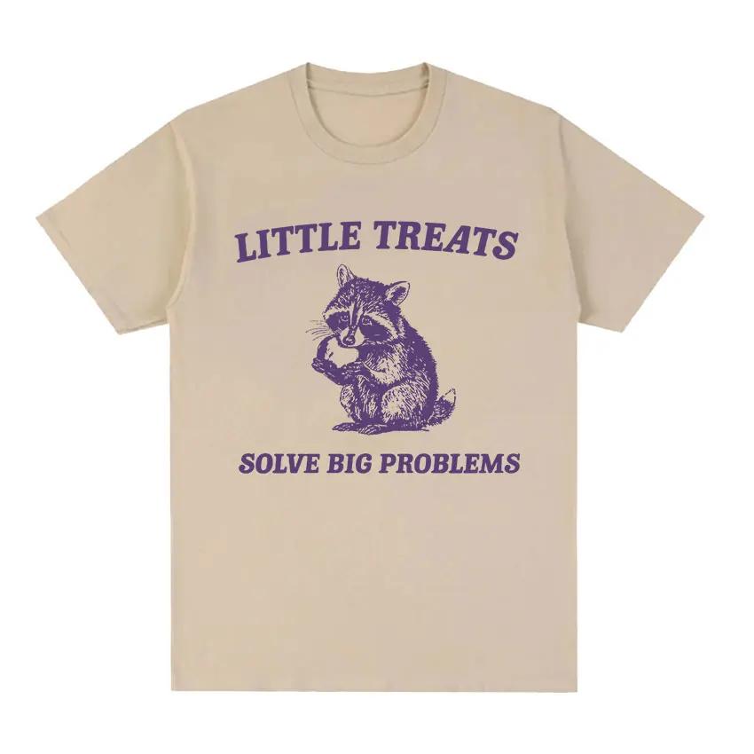 My Tummy Hurts Funny Raccoon Graphic T Shirt Weird Meme Men Women Tops T-shirts Fashion Harajuku Casual Cotton Oversized T-shirt