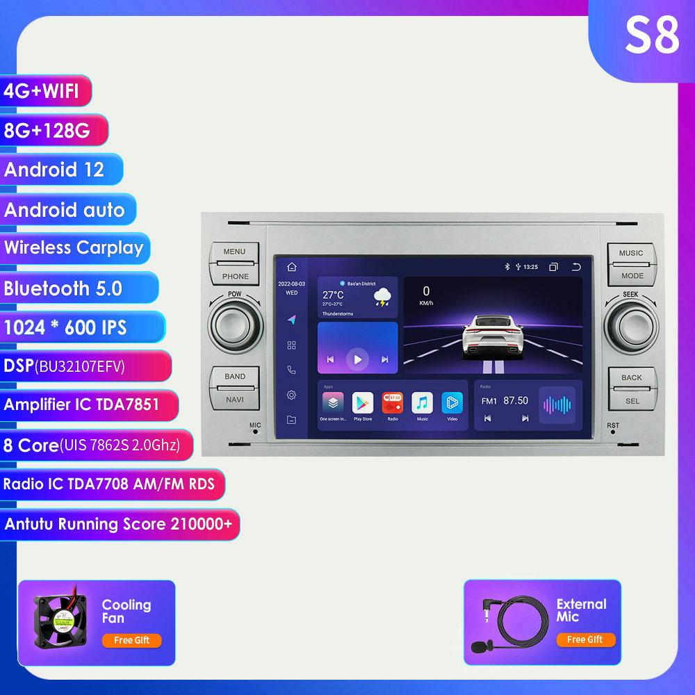 Car Radio Hizpo 2din 7''Android AutoRadio GPS for Ford Mondeo S-max Focus C-MAX Galaxy Fiesta Transit Fusion Connect Kuga Multimedia Navi Carplay Auto