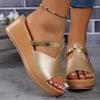 Fashion Womens Summer Casual Beach Thick-soled Slippers Wedge Heel Non-slip Sandals Fashionable Open Toe Women's Shoes Plus Size 43