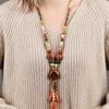 National Style Sweater Necklace Women's Long Versatile Pendant Spring and Autumn Necklace Exaggerated Jewelry Pendant