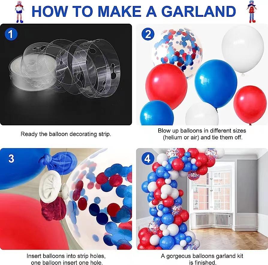 Independence Day Red And Blue Sequined Balloon Set, Independence Day Party Atmosphere Background Balloon Decoration