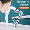 1080° Rotatable Extension Faucet Sprayer Head 2 Spray Modes Universal Bathroom Tap Extend Adapter Aerator