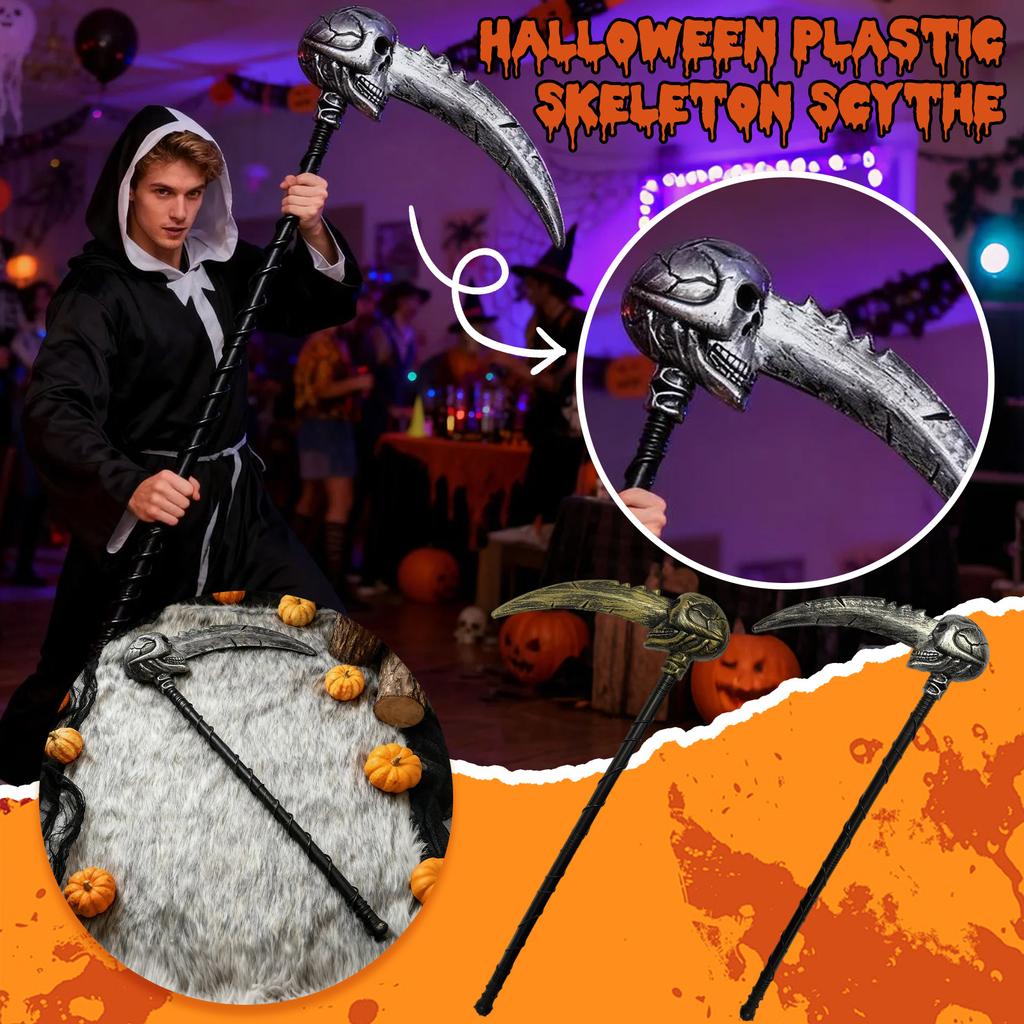 Halloween Ghostfestival Weapons And Weapons Rattan Death Sickle Toys Props Plastic Party Decoration Three-pronged Scepter