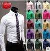 Men's Slim Solid Color Long-Sleeved Shirt - 17 Colors Available