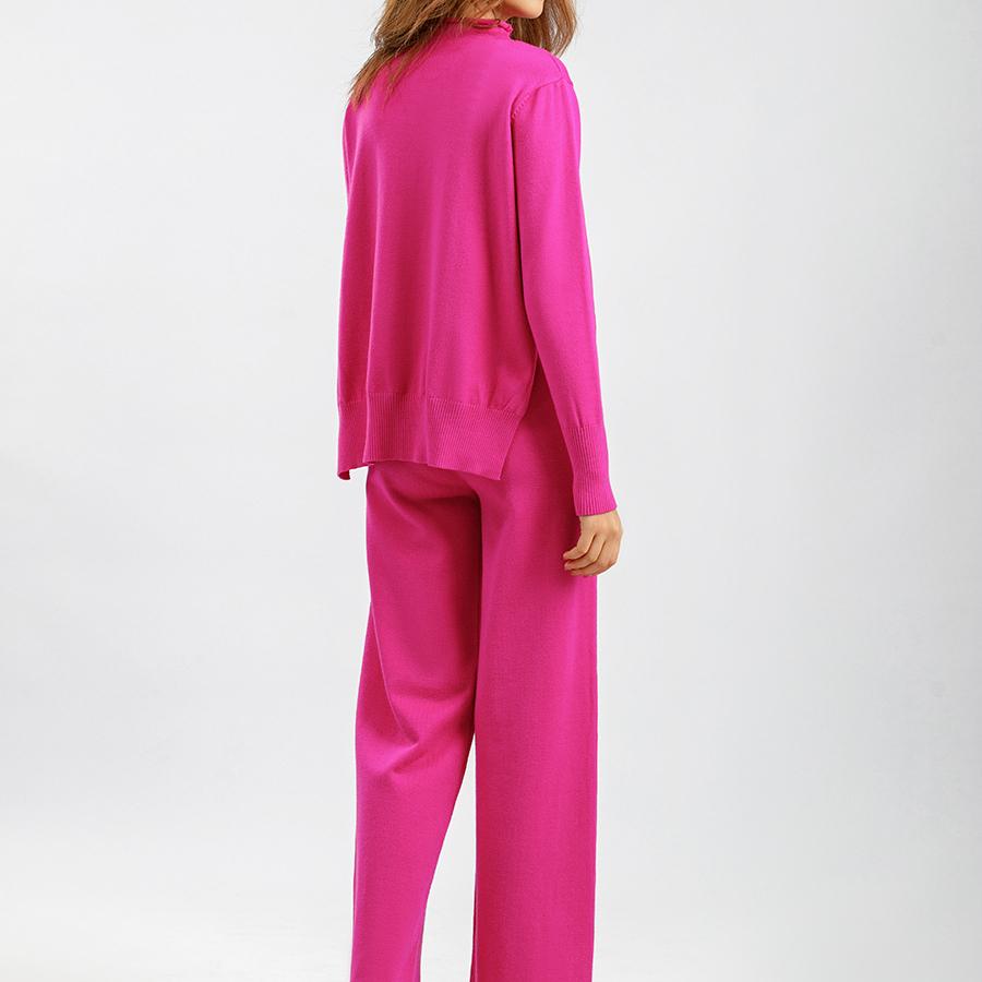 Knitted Sweater Two Piece Suit Women Autumn and Winter Loose Casual Wide Leg Pants Suit