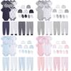 19PCS/Set Newborn Baby Jumpsuits+Pants+Mittens+Hats Set 100%Cotton Print Unisex Baby Girl Boy Clothing Newborn Gift