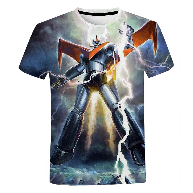 Mazinger Z Graphic T Shirts Summer Men Clothing Round Neck Oversized T-shirt Fashion Short Sleeve Harajuku Streetwear Tops Tees