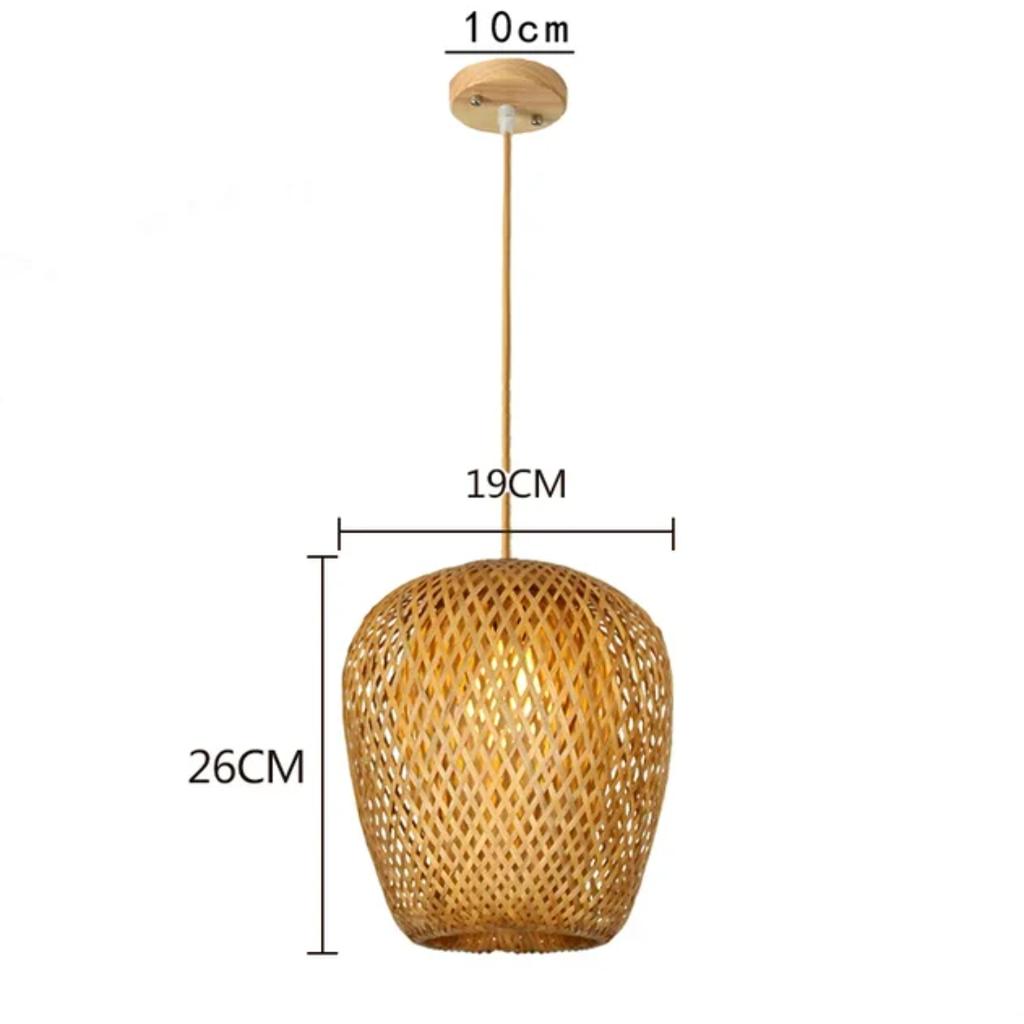 New Bamboo Lamp Shade - Natural Hand-Woven Rattan Chandelier Bamboo  Lighting Fixtures Hanging Light