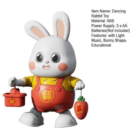 Electric Dancing Rabbit Toy with LED Light Music Toddlers Easter Bunny Walking Toy Boys