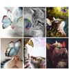 Diamond Painting Cat And Butterfly Diamond Embroidery Animals Cross Stitch Full Drill Wall Stickers