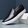 New High End Men Genuine Leather Casual Shoes Fashion Concise Cool Slip-on Loafers Man Flat Leather Skate Shoes for Men