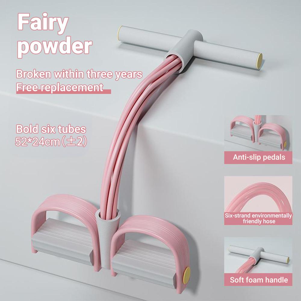 6-Tube Yoga Exercise Band Pedal Puller Band Elastic Pull Rope Flexipull Weerstandstrainer Resistance Bands For Abdomen Waist Arm