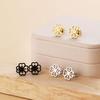 316L Stainless Steel Sakura Stud Earrings For Women Girls Gold Color Sweet Flower Fashion Ear Zircon Birthday Gifts Wholesale