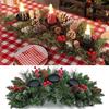 1PC Metal and Plastic Table Centerpieces Red Berries Classic With 3 Pillar Candle Stands Festive Christmas Candle Holder Xmas