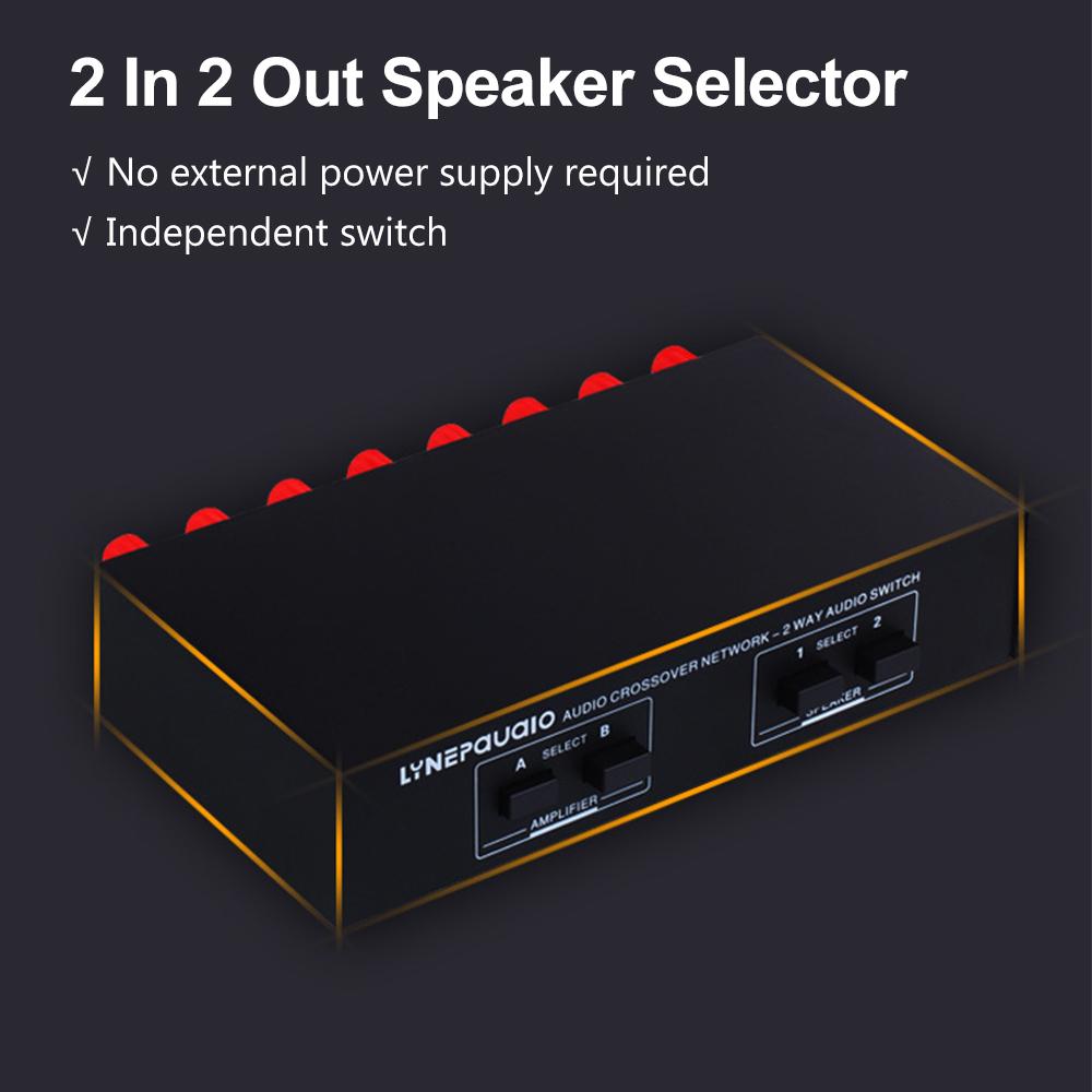 LINEPAUDIO 2 In 2 Out Speaker Selector Switch Audio Signal Switcher Power Amplifier Audio Receiver