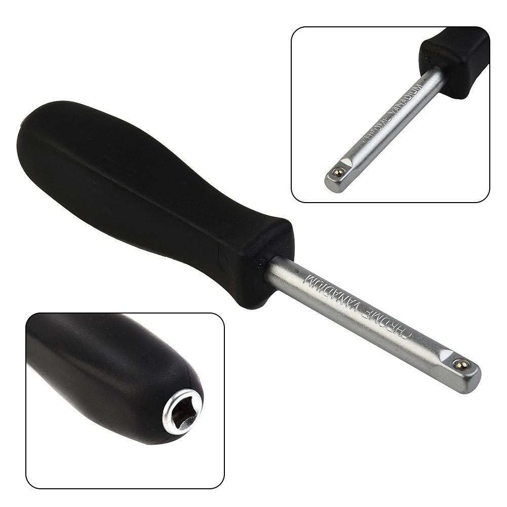 Square Rod Connecting Rod Square Rubber Handle 150mm Black