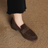 Fashion 2025 Spring New Casual Women Thick Low Heels Shoes Suede Commute Retro Office Pumps Quality Comfort Spring New Pumps Loafers