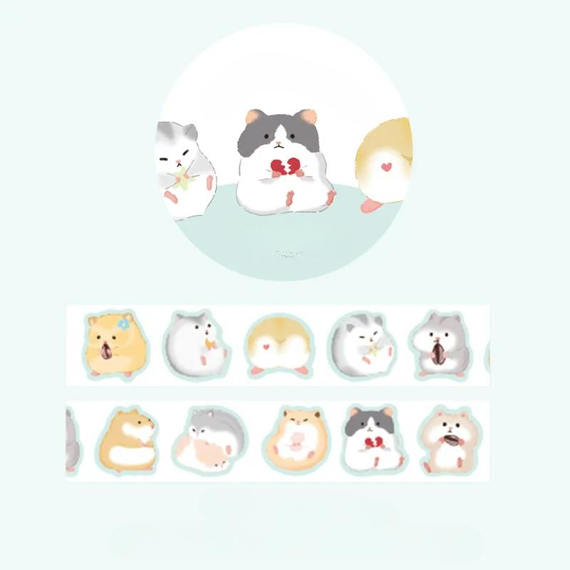 Pre-Cut Animals Washi Tape Set Cute Kawaii Cat Rabbit Panda Dog Penguin Decorative Masking Label Stickers for Arts DIY Crafts