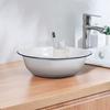 PACKOVE Enamel Footbath Basin, Foot Soaking Basin, Washing Bowl, Footbath Bucket, Foot Washing Station, Tin Tub for the Elderly, Retro White Enamel