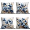 New Imitation 3d Blue Floral Pillowcase Small Fresh Home Cushion Pillowcase Decoration