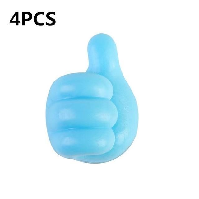 4/10Pcs Self Adhesive Silicone Thumb Wall Hooks Multifunctional Adhesive Cable Organizer Clip Key Hook Wall Hanger Storage Hooks