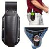 Durable Waterproof Faux Leather Beer Gun Holster with Adjustable Waist Pack for 12oz Containers - Perfect for Travel and Outdoor Activities