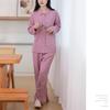 Yes Family Cotton Gauze Long Open Double Loungewear Size Pink Women's 100% Pajamas, Sleeves, Front, Gauze, Set, Autumn, L,