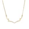 Banyan Tree S925 Silver Deer Antler Necklace with Diamond - Women's Fashion Clavicle Chain Holiday Gift