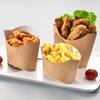 50PCS French Fries Disposable Kraft Paper Snack Anti-oil Cups Packing Box Take Away Fast Food Holders Takeaway Supplies