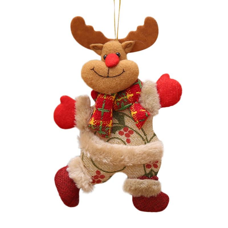 Elk Bear Santa Snowman Christmas Dolls Christmas Tree Hanging Doll Ornaments Navidad 2024 New Year Merry Christmas Decoration