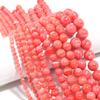 Red Stripe Painting Stone Beads for Jewelry Making Round Loose 4/6/8/10/12 Mm Strand 15'' Necklace Accessories