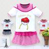 2Pcs/Set Short Sleeve Skirt Newborn Kids Girl Cotton Spring And Autumn Summer Dew Shoulder Shirt Skirt Dress Clothing