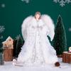 Christmas Doll Standing Treetop Figurine Angel In Gown Home Table Decoration Room Decor Statue Home Accessories Desk Decor