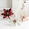 26cm Christmas Artificial Flowers Fabric Plastic Xmas Tree Decorations Fake Flower New Year