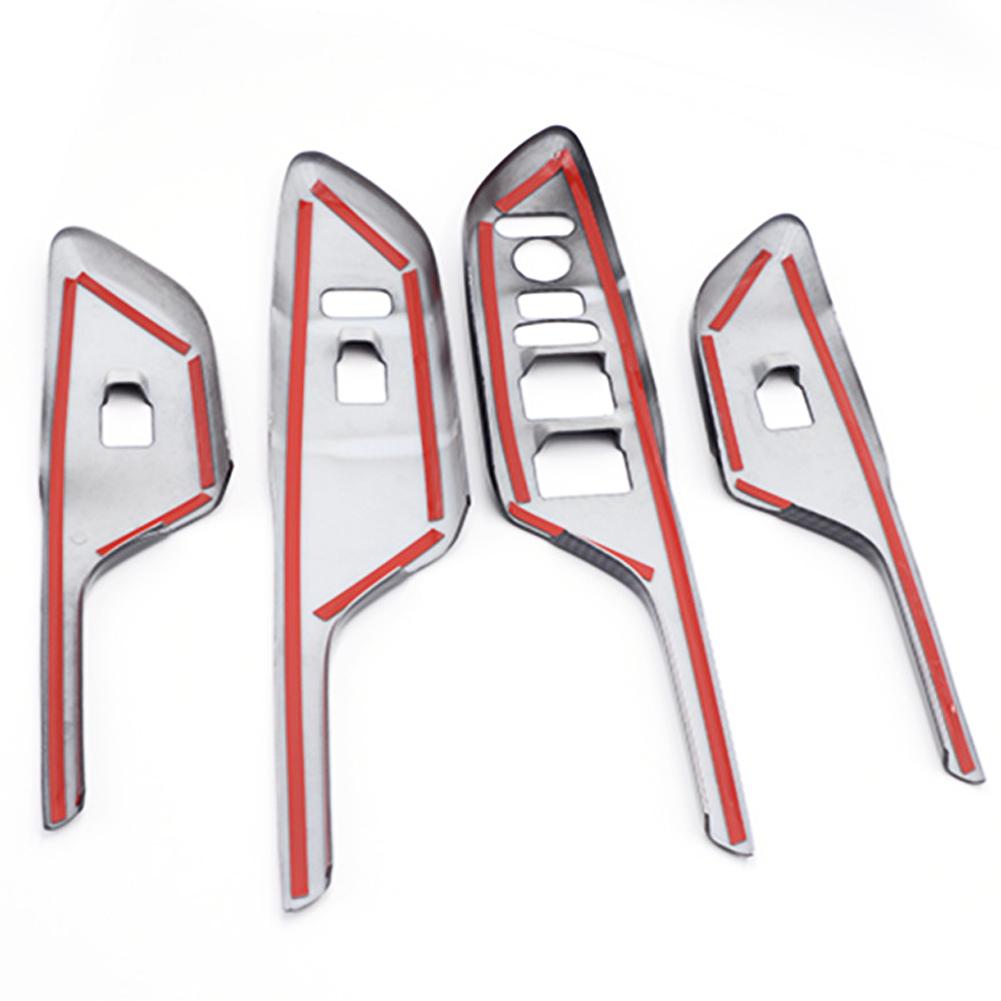 Carbon Fiber Interior Door Armrest Glass Button Decorative Stickers Modification Supplies for Honda Civic 10th 2017 18 2019 2020