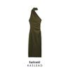 2025 Spring Women's Asymmetrical Pleated Long Dress - European & American Fashion